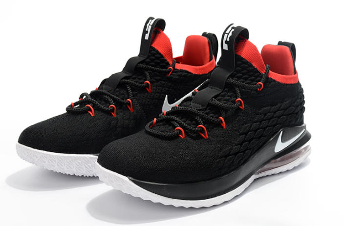 Nike LeBron 15 Low Black White Red - Click Image to Close